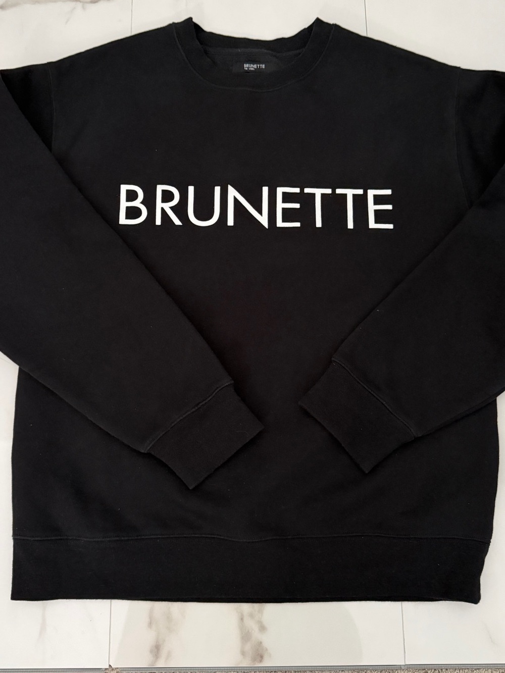 Black “Brunette” Crew Sweater - Brunette The Label